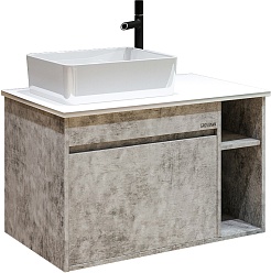 Grossman Мебель для ванной Фалькон 80 подвесная бетон – фотография-4